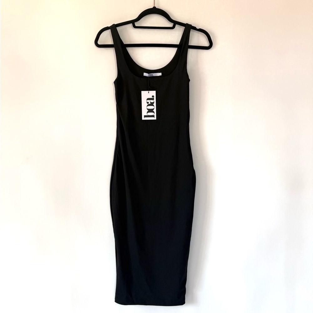 NWT Because Of Alice Black Tank Midi Dress